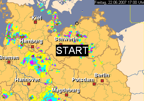 Das Regenradar vom Wochenende
