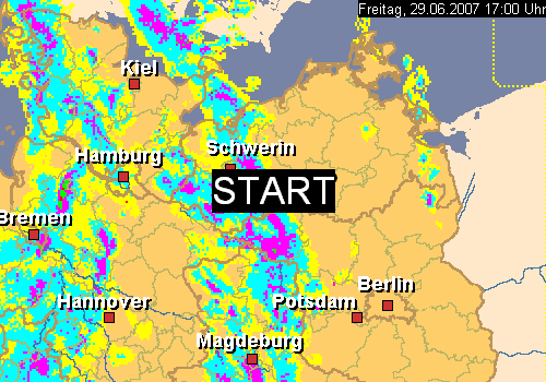Das Regenradar vom Wochenende