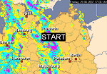 Das Regenradar vom Turnier-Wochenende