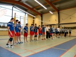 Vor dem Spiel - ne ganze Menge Volleyballpower auf einem Haufen (das gilt für beide Mannschaften)